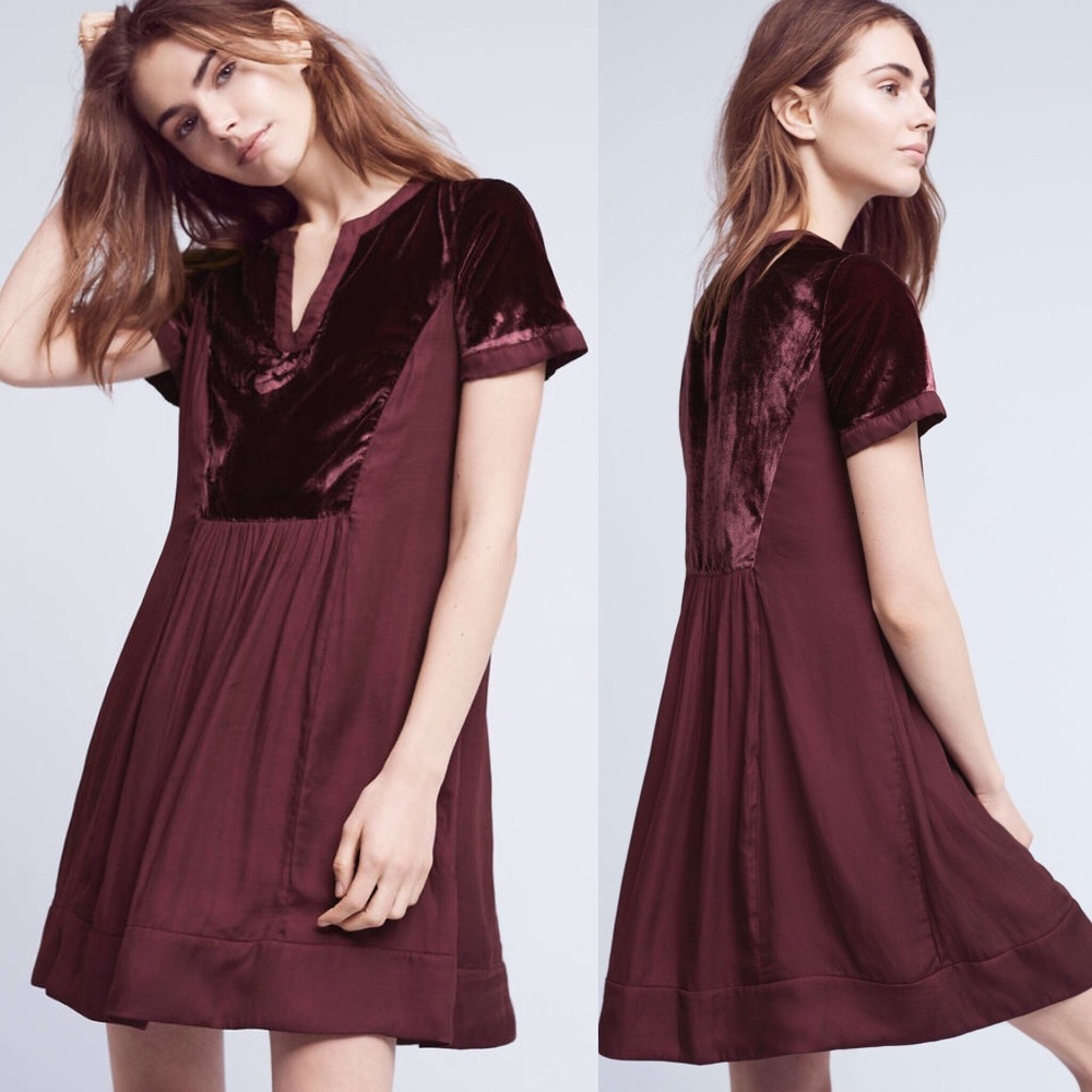 Anthropologie Maeve Ingrid velvet tunic dress